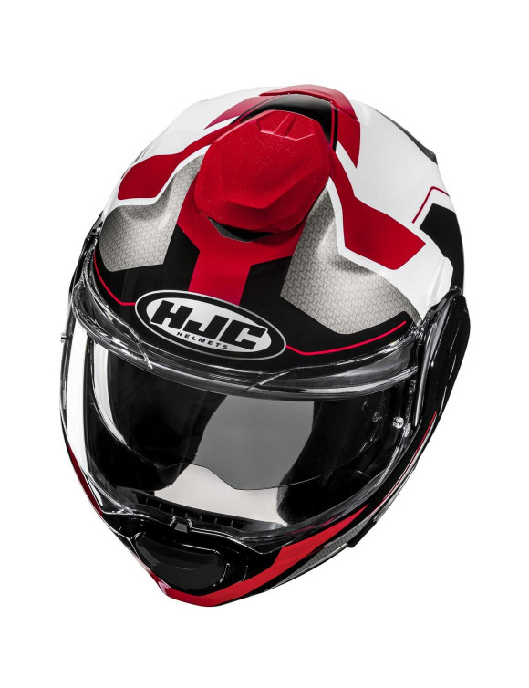 Casco Moto Modulare HJC F100 Bios MC1 Black/White/Red Lucido 189401 - 2