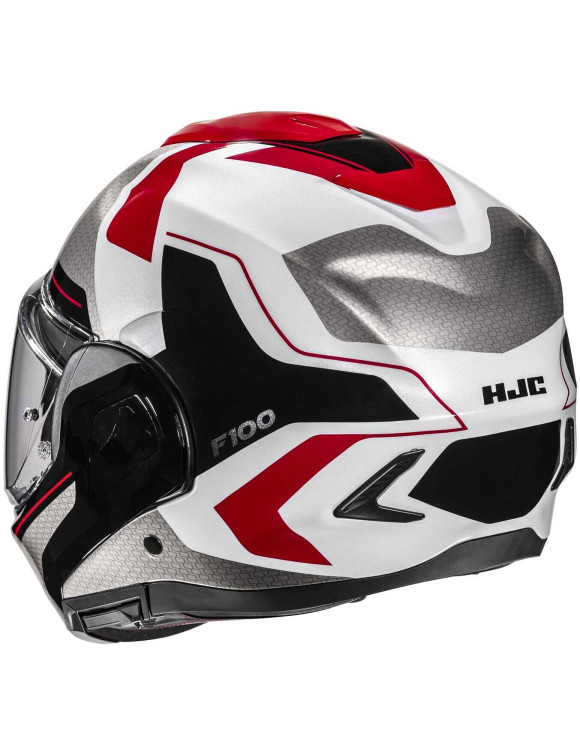 Casco Moto Modulare HJC F100 Bios MC1 Black/White/Red Lucido 189401 - 3