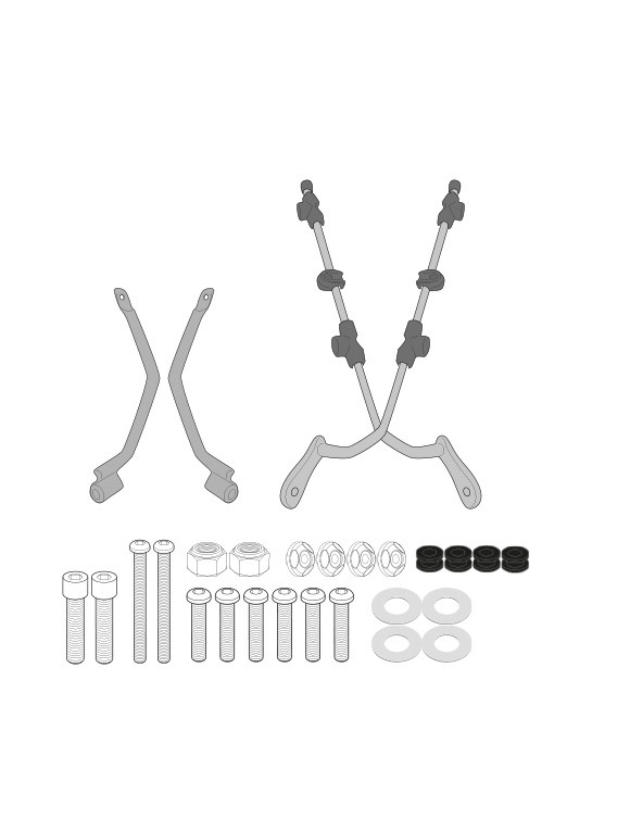 Kit Attacchi Givi A8206A per Parabrezza 8206A, GUZZI V7 850 STONE/SPECIAL - 1