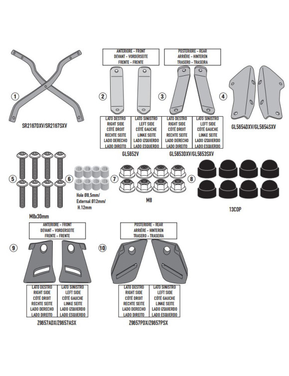 Givi SR2167 Kit de portaequipajes para maleta superior Monokey/Monolock, Yamaha X-Max 125-300 - 1 Givi SR2167 Kit de portaequipajes para maleta superior Monokey/Monolock, Yamaha X-Max 125-300 - 1