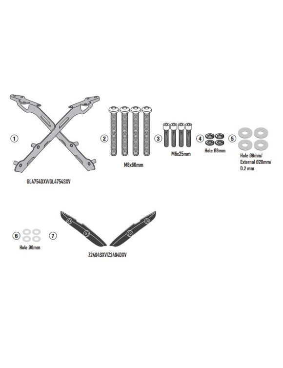 GIVI SR6419 attachment kit Monokey/Monolock Triumph Trident 660 top box - 1 GIVI SR6419 attachment kit Monokey/Monolock Triumph Trident 660 top box - 1