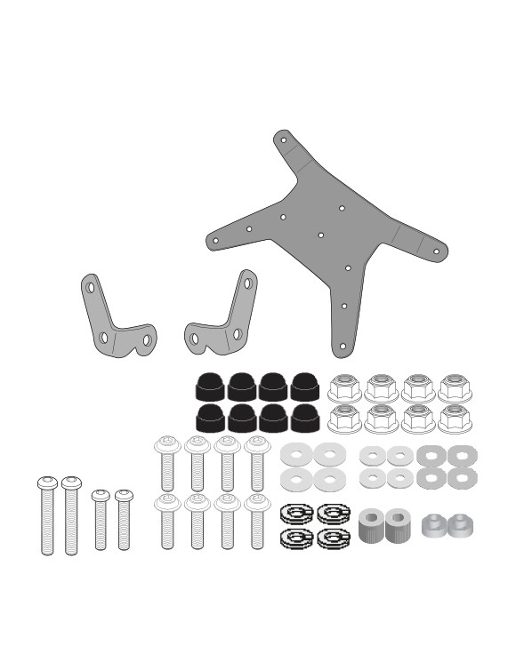 Kit attacchi GIVI d7711kit per parabrezza 7710dt/7710d KTM Adventure 390-790-890 - 1 Kit attacchi GIVI d7711kit per parabrezza 7710dt/7710d KTM Adventure 390-790-890 - 1