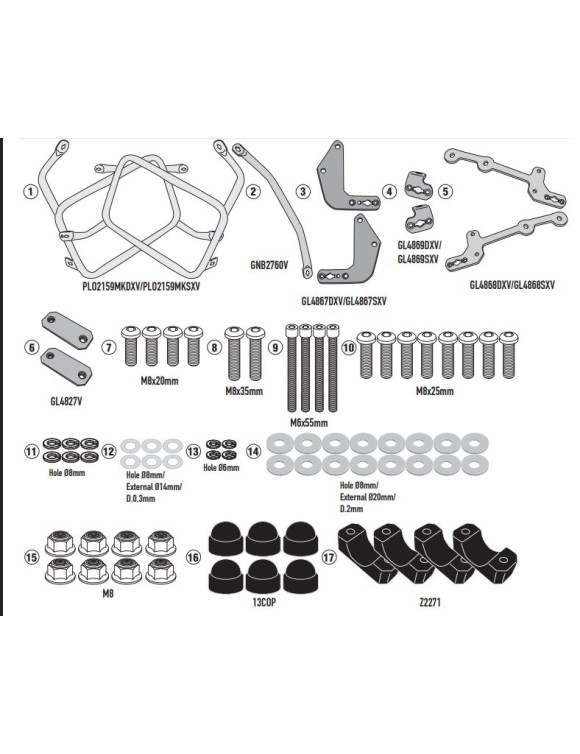 Givi plo2159cam side lacegage kit Trekker Outback Yamaha Tracer 9 - 1 Givi plo2159cam side lacegage kit Trekker Outback Yamaha Tracer 9 - 1
