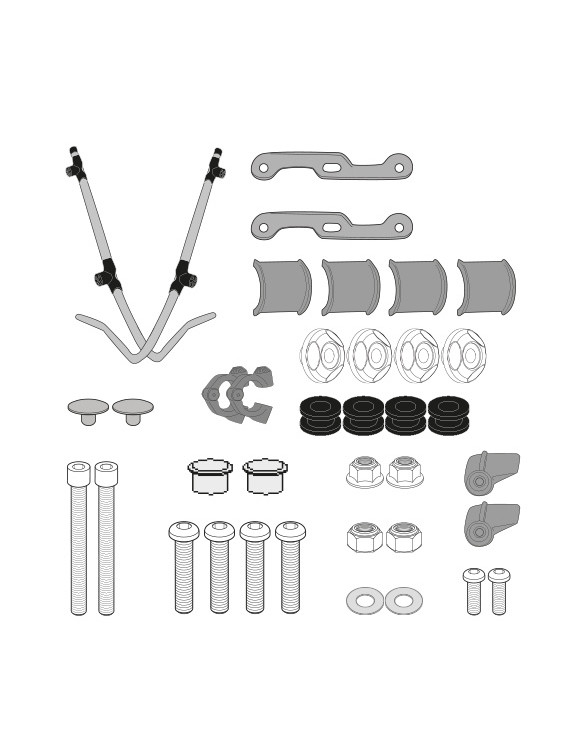 Kit attacchi GIVI a8960a per parabrezza d1155st, niu nqi (dal 2019) - 1 Kit attacchi GIVI a8960a per parabrezza d1155st, niu nqi (dal 2019) - 1