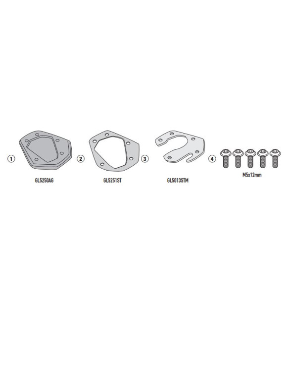Lateral stand extension kit,GIVI ES8711,Benelli TRK502 X - 1