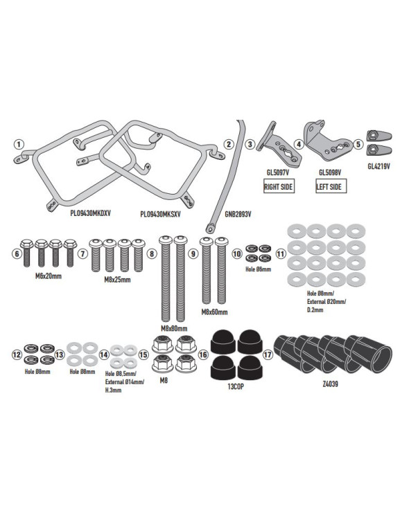 Givi Plo9430Cam side holder Kit Trekker Outback,Norden 901/KTM 790-890 - 1 Givi Plo9430Cam side holder Kit Trekker Outback,Norden 901/KTM 790-890 - 1