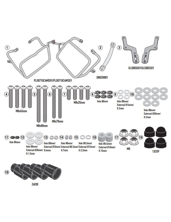 Kit soporte lateral Givi Plo6710cam monokey trekker outback,Aprilia tuareg 660 - 1 Kit soporte lateral Givi Plo6710cam monokey trekker outback,Aprilia tuareg 660 - 1