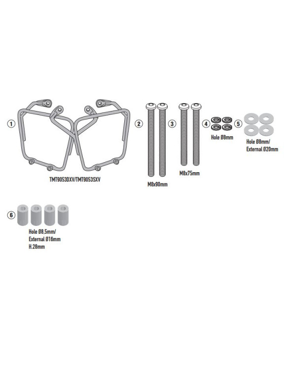 Side brackets kit,GIVI TMT9053 MT501 bags,Royal Enfield Meteor 350 - 1 Side brackets kit,GIVI TMT9053 MT501 bags,Royal Enfield Meteor 350 - 1