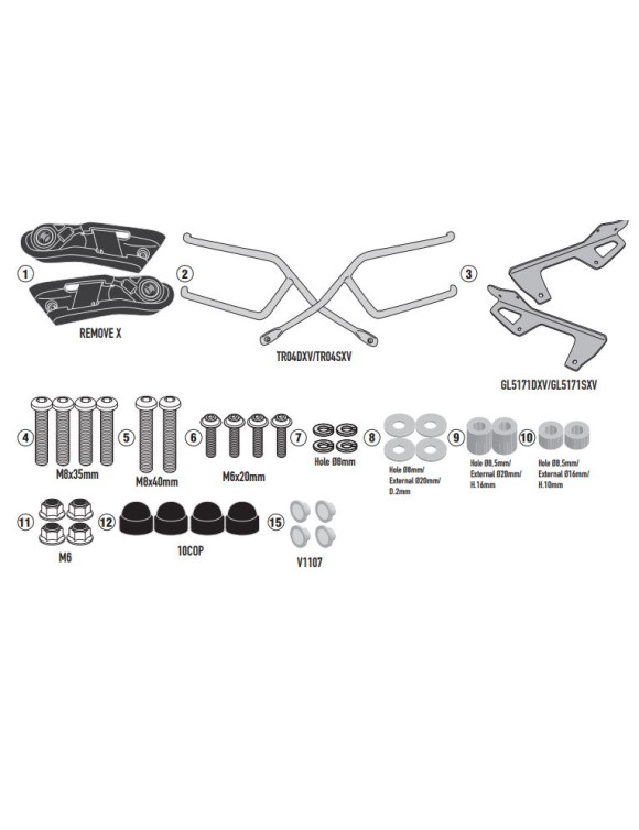 Side brackets kit,GIVI TR8713 soft side bags,Benelli Leoncino 800 - 1 Side brackets kit,GIVI TR8713 soft side bags,Benelli Leoncino 800 - 1