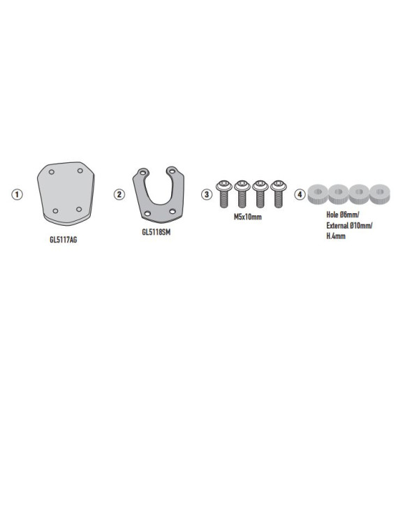 Givi es9254 Extension du support latéral pour Voge Thrill / Trophy 300 - 1