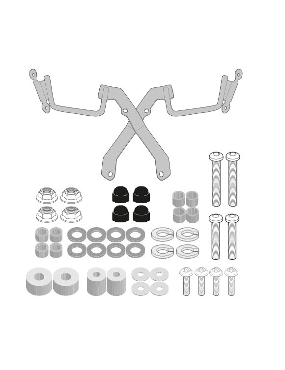 Kit Attacchi Givi A3122A per Cupolino 3122S, SUZUKI GSX S1000 - 1 Kit Attacchi Givi A3122A per Cupolino 3122S, SUZUKI GSX S1000 - 1