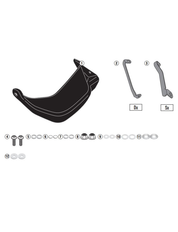 Paire de protège-mains en technopolymère, Noir, Givi HP3112B pour SUZUKI DL 650 V-Strom - 2