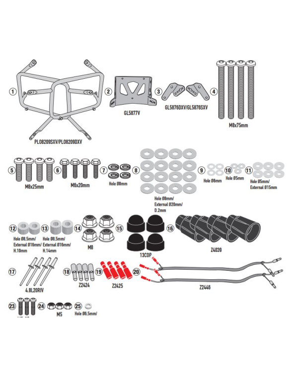 Kit Portavaligie Givi PLO8209CAM per Trekker Outback, MOTO GUZZI V85 TT MY24 - 1