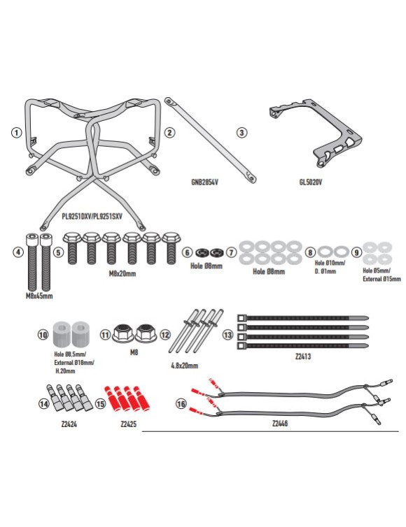 GIVI PL9251 kit monokey/retrofit suitcases,VOGE VALIC 500DS - 1
