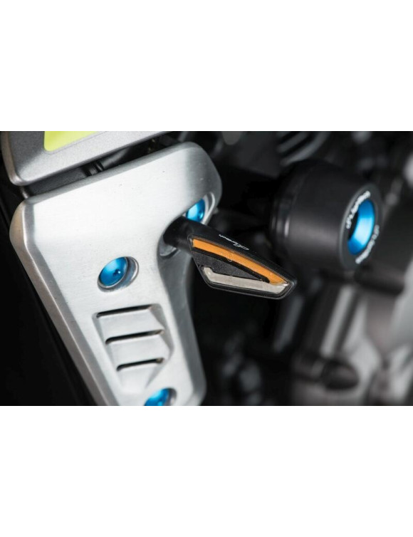 Turn Signals + Front White Light, Lightech FRE934NER, Pair of Homologated Indicators - 3 Turn Signals + Front White Light, Lightech FRE934NER, Pair of Homologated Indicators - 3