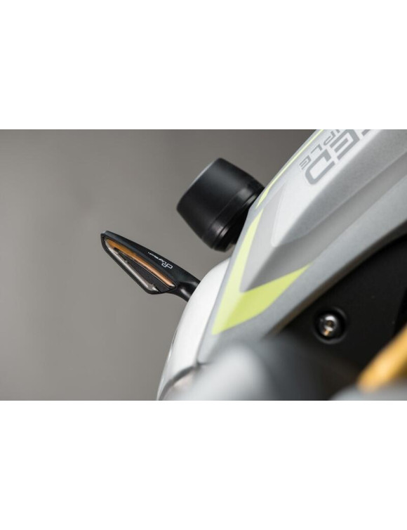 Turn Signals + Front White Light, Lightech FRE934NER, Pair of Homologated Indicators - 4 Turn Signals + Front White Light, Lightech FRE934NER, Pair of Homologated Indicators - 4