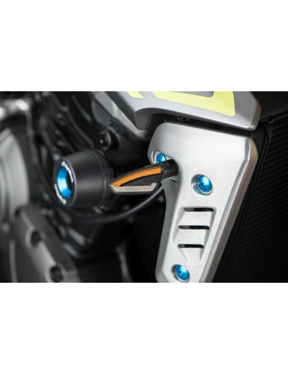 Turn Signals + Front White Light, Lightech FRE934NER, Pair of Homologated Indicators - 5 Turn Signals + Front White Light, Lightech FRE934NER, Pair of Homologated Indicators - 5