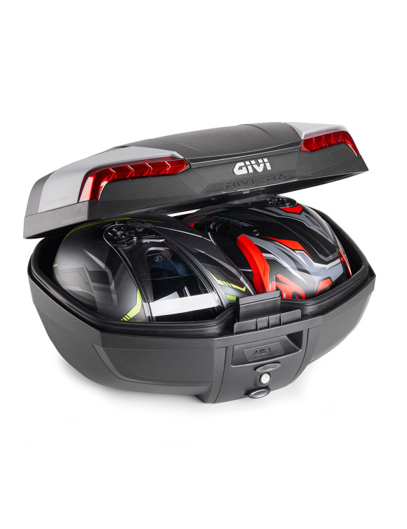 46L Monolock Topcase Givi E46 RIVIERA - Roter Rückstrahler - 2