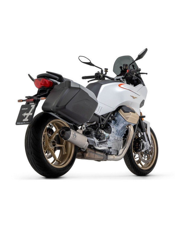 Scarico in Titanio con Fondello in Carbonio, Omologato, Arrow 71953PK, Moto Guzzi V100 Mandello - 3