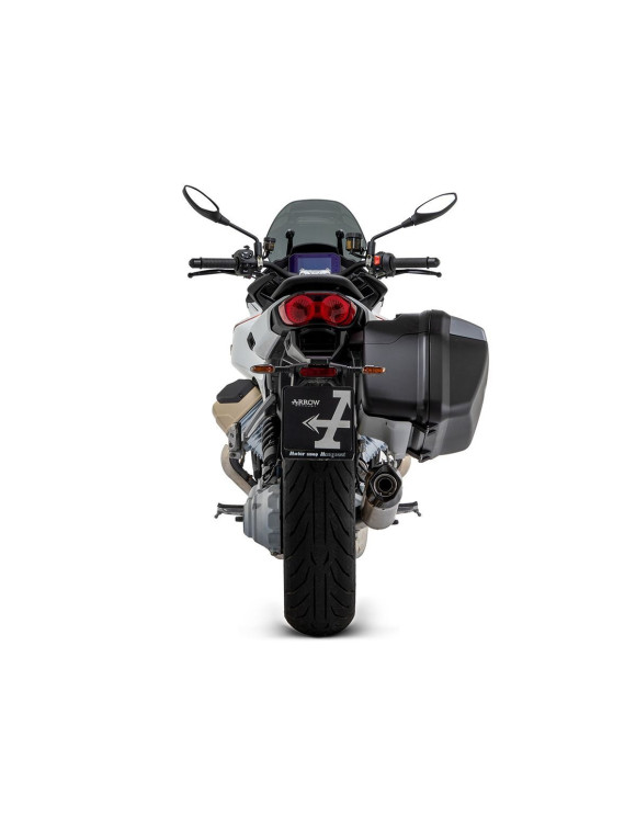 Scarico in Titanio con Fondello in Carbonio, Omologato, Arrow 71953PK, Moto Guzzi V100 Mandello - 4