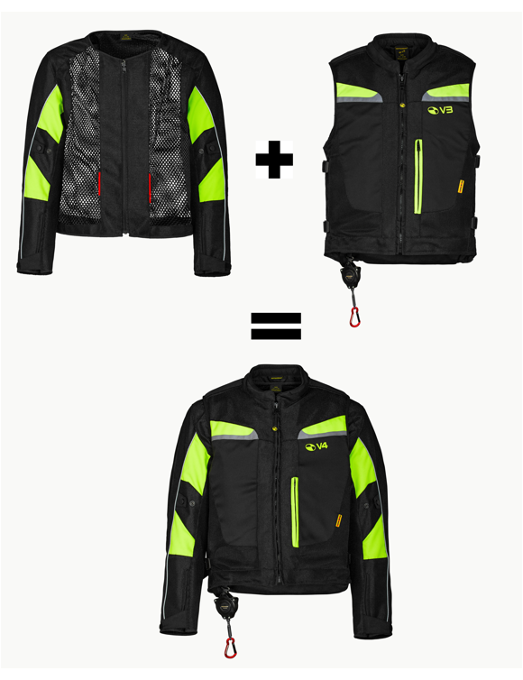 Motoairbag MAB 4.0 Men's Jacket/Airbag Black/Yellow HV D4039N - 5