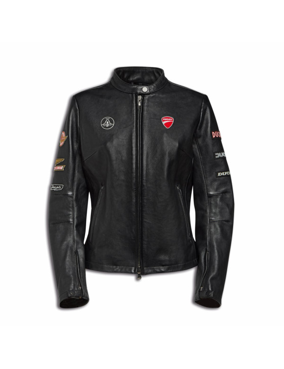 Ducati Icon Schwarz Original Damen Leder Motorradjacke 98780180 - 1