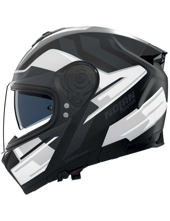 Nolan N80-8 Full Face Motorcycle Helmet Trittico 359 Black/Matte White - 3