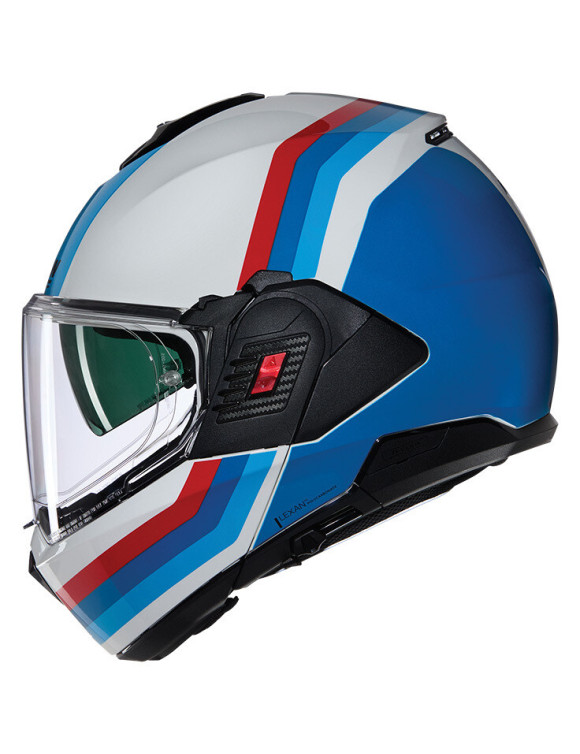 Nolan N120-1 Lineo 347 White/Blue/Red Glossy Modular Motorcycle Helmet - 4