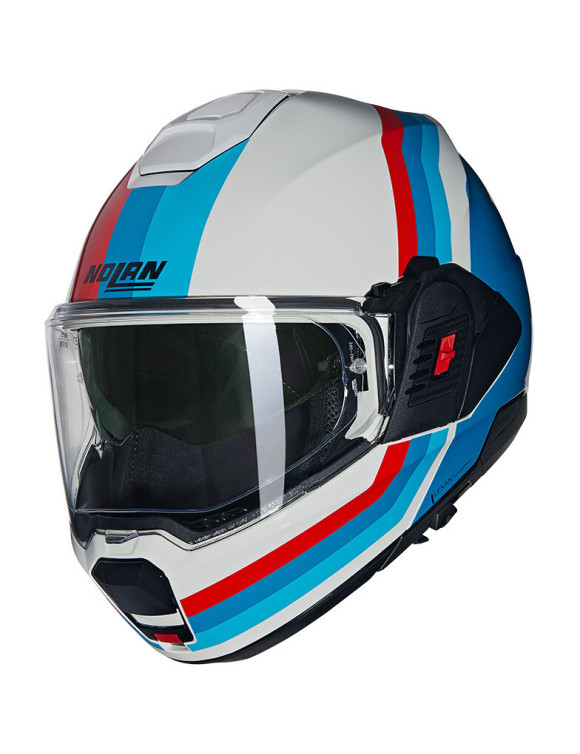 Casco de Moto Modular Nolan N120-1 Lineo 347 Blanco/Azul/Rojo Brillante - 1 Casco de Moto Modular Nolan N120-1 Lineo 347 Blanco/Azul/Rojo Brillante - 1