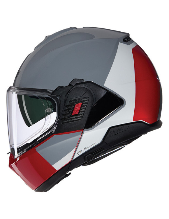 Nolan N120-1 Grafo 349 Grey/Red Glossy Modular Motorcycle Helmet - 2 Nolan N120-1 Grafo 349 Grey/Red Glossy Modular Motorcycle Helmet - 2