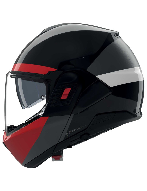Casco de Moto Modular Nolan N120-1 Blocco 357 Negro/Rojo Brillante - 5