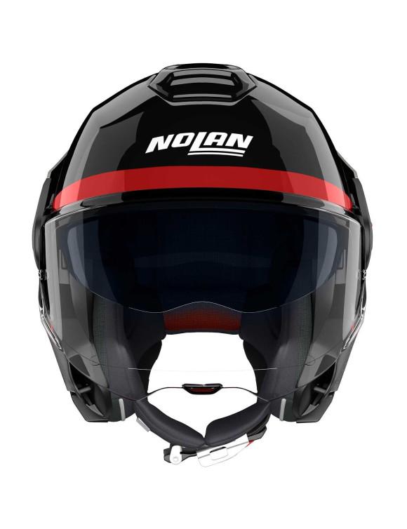 Casco de Moto Modular Nolan N120-1 Blocco 357 Negro/Rojo Brillante - 3