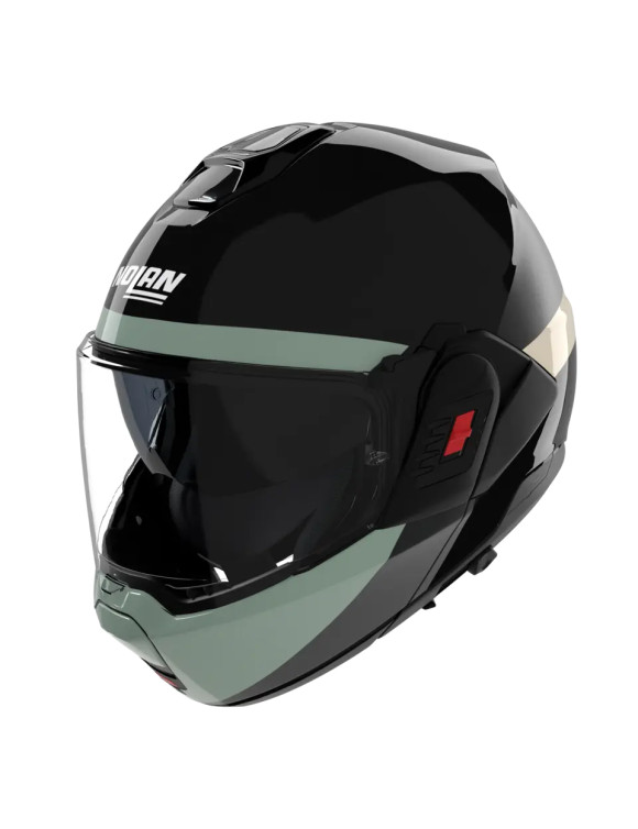 Casco de Moto Modular Nolan N120-1 Blocco 358 Negro/Verde Brillante