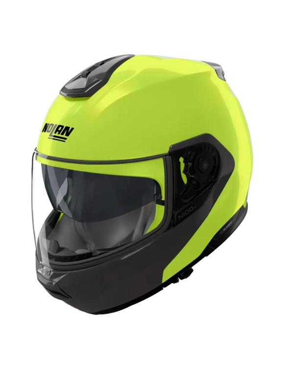 Nolan N100-6 Mivedi 329 Fluo Grün/Schwarz glänzender modularer Motorradhelm - 1 Nolan N100-6 Mivedi 329 Fluo Grün/Schwarz glänzender modularer Motorradhelm - 1