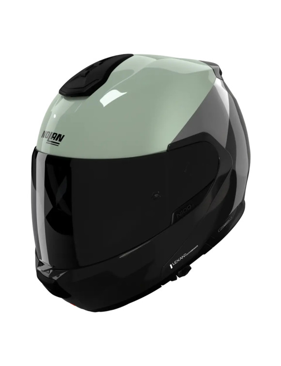 Casco de Moto Modular Nolan N100-6 Pintura Especial 356 Negro/Verde Mate