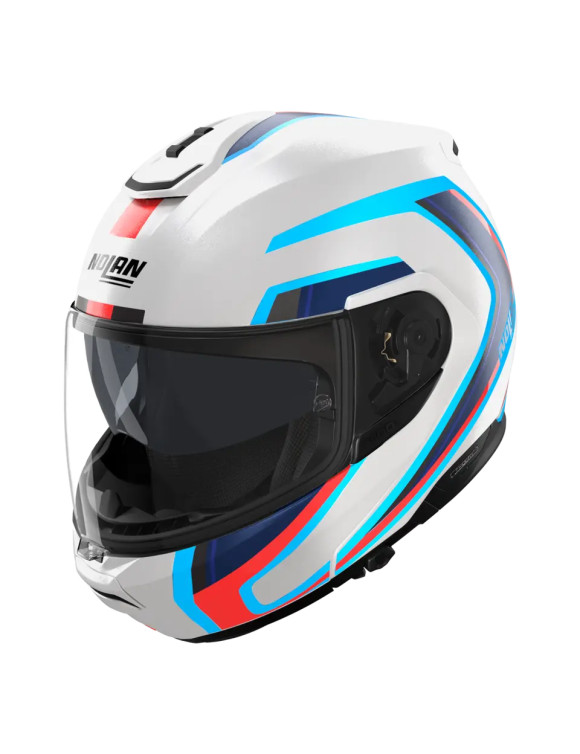 Casco de Moto Modular Nolan N100-6 Radiante 358 Blanco Perla/Negro/Rojo Metalizado