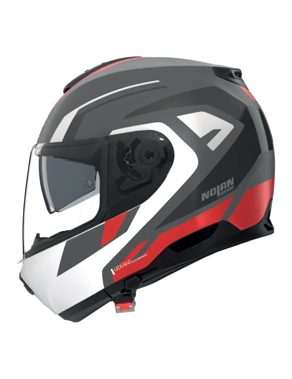 Casco de Moto Modular Nolan N100-6 Cinetico 361 Gris/Rojo/Negro Mate - 2