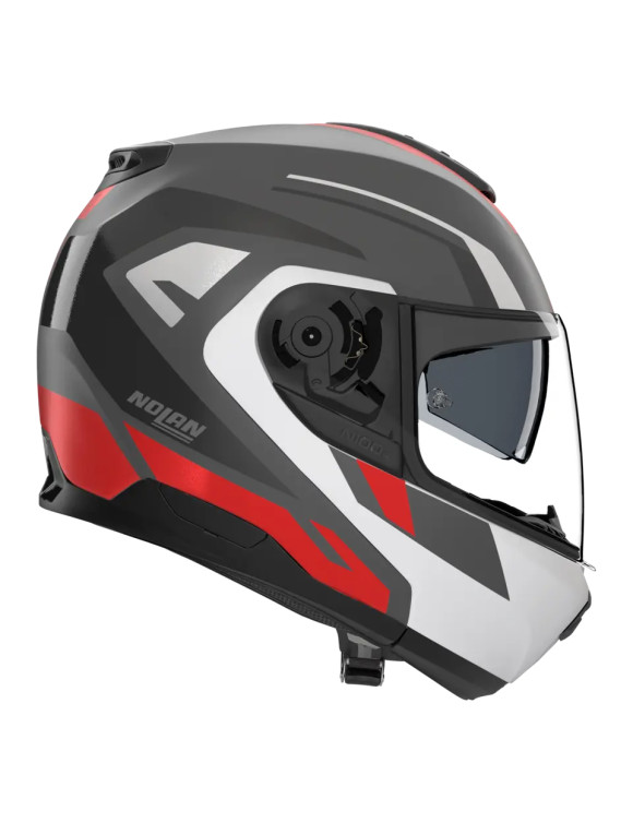 Casco de Moto Modular Nolan N100-6 Cinetico 361 Gris/Rojo/Negro Mate - 4