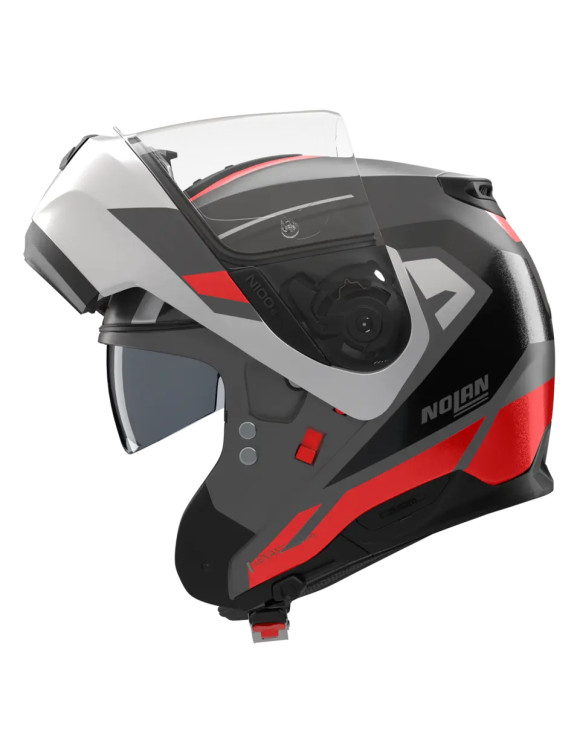 Casco de Moto Modular Nolan N100-6 Cinetico 361 Gris/Rojo/Negro Mate - 6