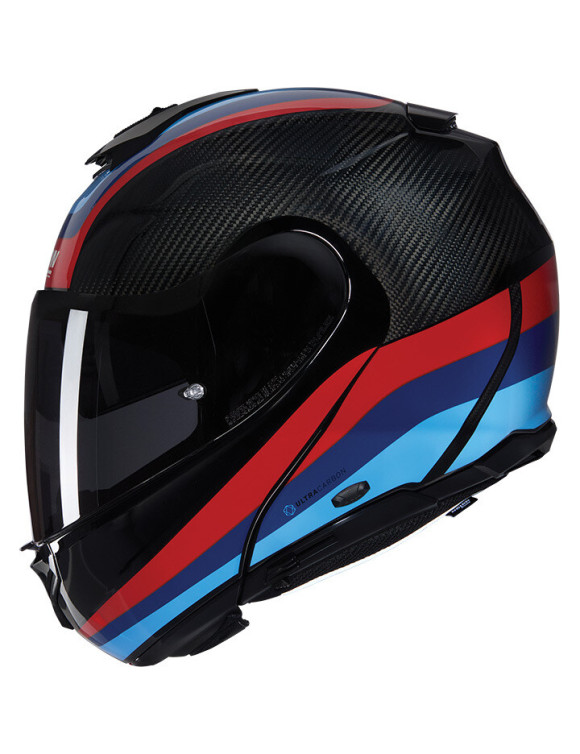 Nolan X-1005 Ultra Carbon Gran Tour 348 Black/Blue Glossy Modular Motorcycle Helmet - 2