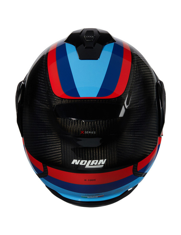Nolan X-1005 Ultra Carbon Gran Tour 348 Black/Blue Glossy Modular Motorcycle Helmet - 4