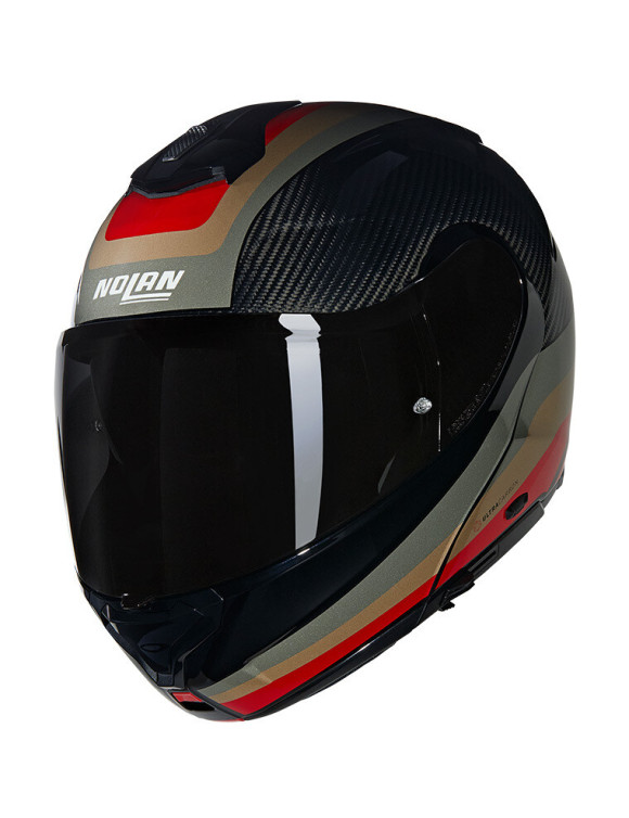Nolan X-1005 Ultra Carbon Grand Tour 347 Glossy Black/Red Modular Motorcycle Helmet - 1