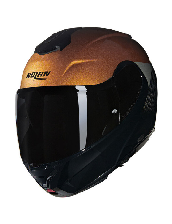 Nolan X-1005 Ultra Carbon Modular Motorcycle Helmet Special Painting 343 Black/Glossy Ocher - 1
