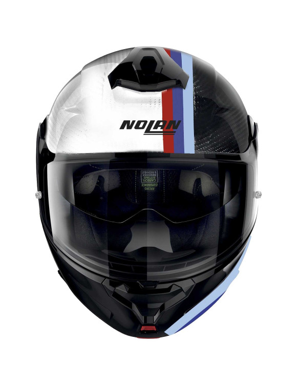 Nolan X-1005 Ultra Carbon Gemini 349 Glänzend Schwarz/Weiß/Blau Modular-Motorradhelm - 2