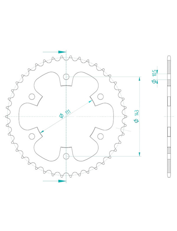 Corona de Acero P520 - Z42 para Royal Enfield Classic 350 / Hunter 350 / Meteor 350 - 2