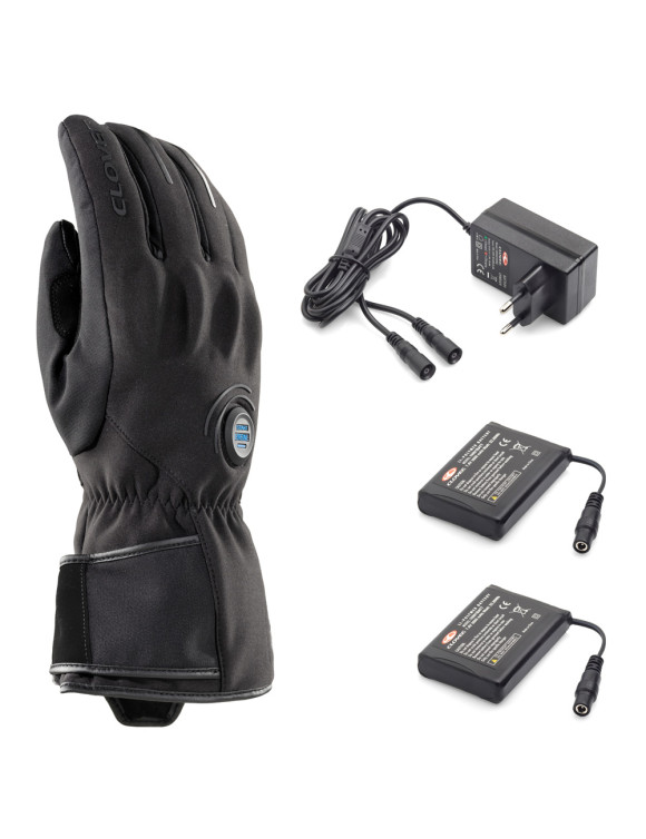 Clover Metro WP Women's Motorcycle Gloves with Battery Kit Black - 1 Clover Metro WP Women's Motorcycle Gloves with Battery Kit Black - 1