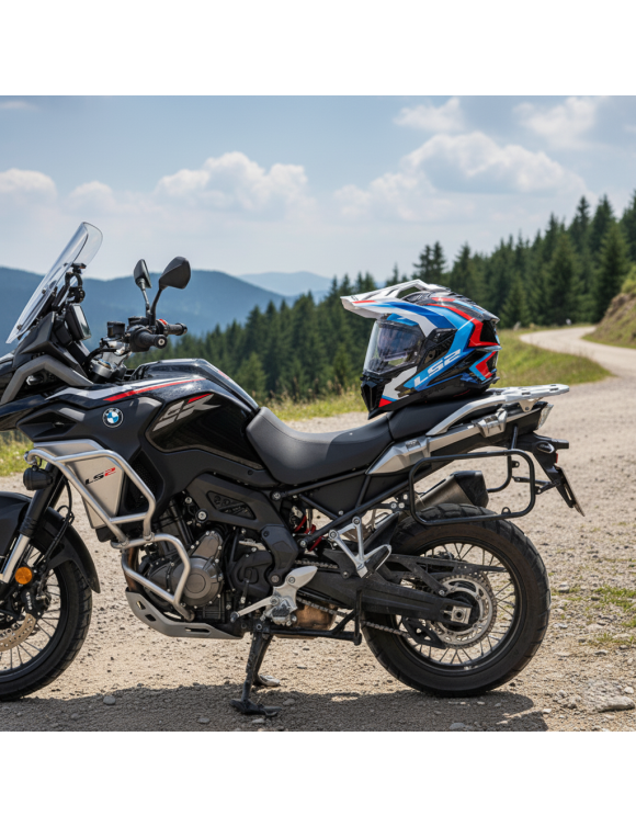 LS2 MX701 Explorer Hexa Blau/Weiß/Rot Glanz Integral-Motorradhelm - 4