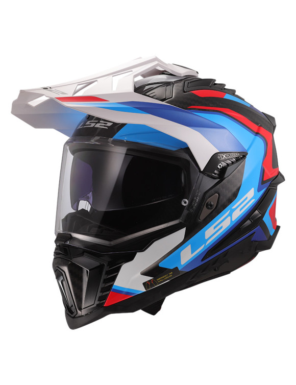 LS2 MX701 Explorer Hexa Blau/Weiß/Rot Glanz Integral-Motorradhelm - 1