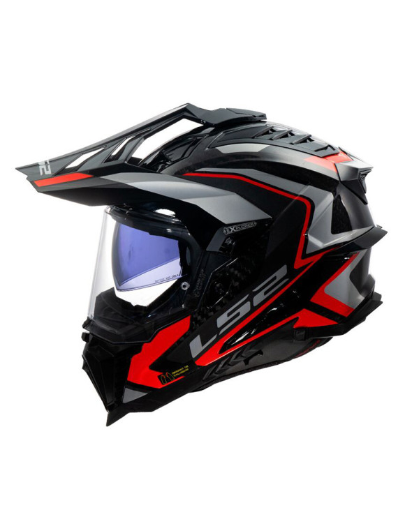 Casco de Moto Integral LS2 MX701 Explorer Carbon Frontier 2 Rojo Brillante 467016408 - 2 Casco de Moto Integral LS2 MX701 Explorer Carbon Frontier 2 Rojo Brillante 467016408 - 2