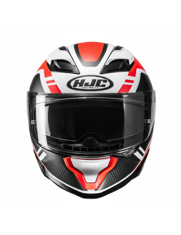Casque Moto Intégral HJC F71 Tozz MC6HSF Blanc/Orange Mat - 2
